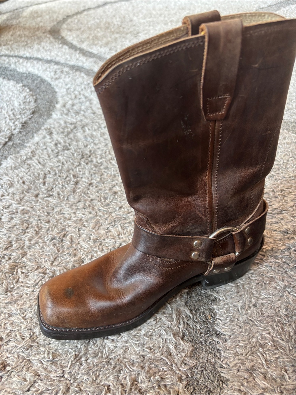 Durango Brown Leather Harness Ankle Boots - Picture 3 of 9